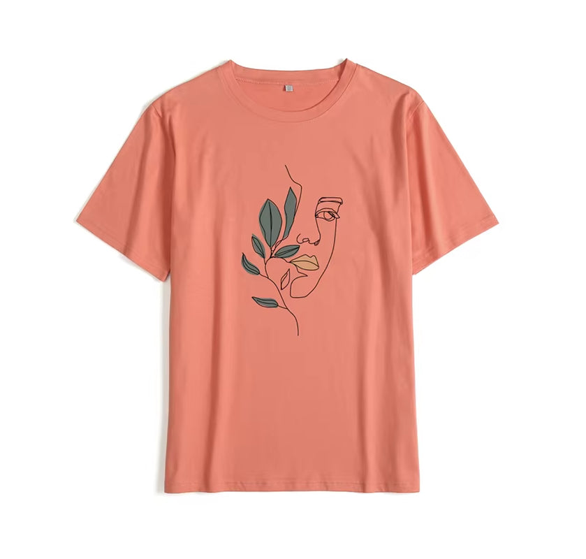 Gothic Graphic T Shirt Women 2023 Summer New Oversized Cotton Tees Casual Aesthetic Character Printed O Neck Tops