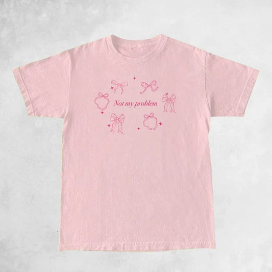 Trendy Cute Coquette Ribbon Bow T-Shirts Women Vintage Y2K Aesthetic Tee Shirt Female Short Sleeve Kawaii Cottagecore Clothes