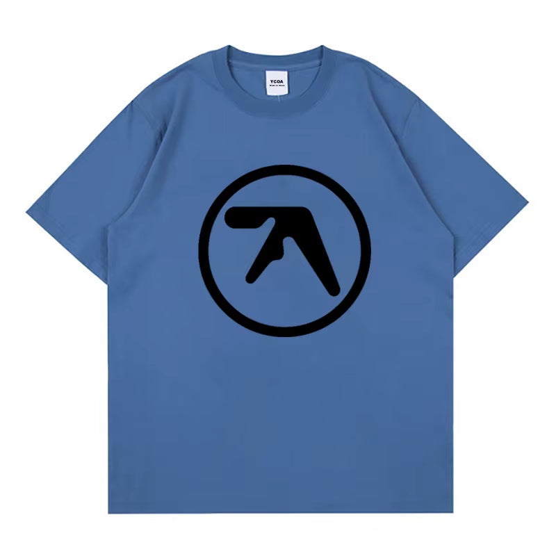 Men T-Shirt Aphex Twin Shirt 100% Cotton Print Oversized Y2K Streetwear Tees Short Sleeve Tops Korean Fashion Aesthetic Clothing