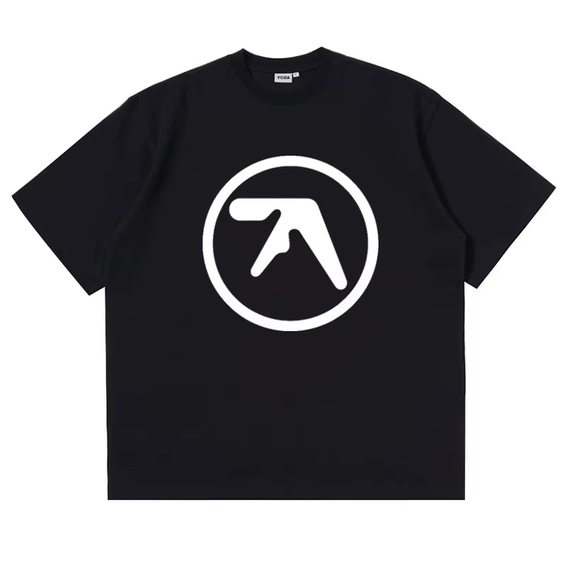 Men T-Shirt Aphex Twin Shirt 100% Cotton Print Oversized Y2K Streetwear Tees Short Sleeve Tops Korean Fashion Aesthetic Clothing