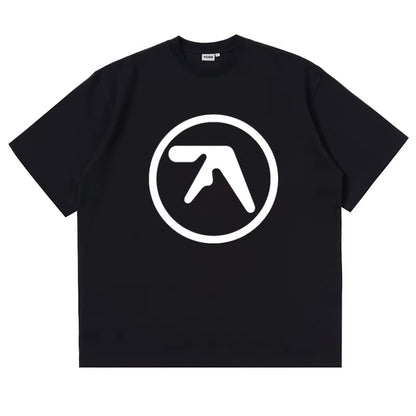 Men T-Shirt Aphex Twin Shirt 100% Cotton Print Oversized Y2K Streetwear Tees Short Sleeve Tops Korean Fashion Aesthetic Clothing