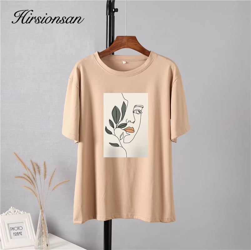 Gothic Graphic T Shirt Women 2023 Summer New Oversized Cotton Tees Casual Aesthetic Character Printed O Neck Tops
