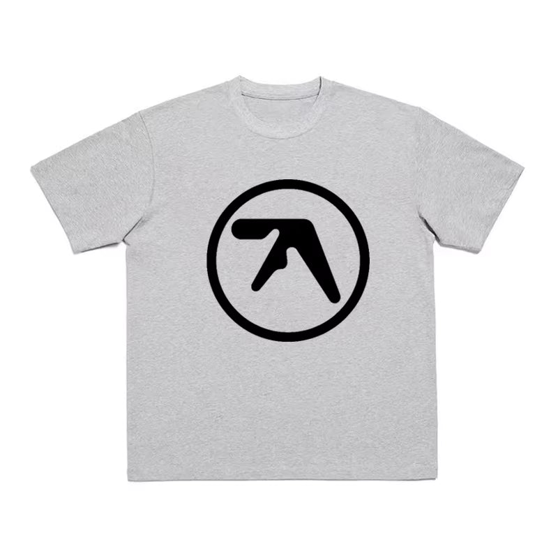 Men T-Shirt Aphex Twin Shirt 100% Cotton Print Oversized Y2K Streetwear Tees Short Sleeve Tops Korean Fashion Aesthetic Clothing