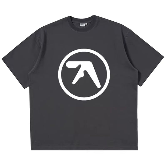 Men T-Shirt Aphex Twin Shirt 100% Cotton Print Oversized Y2K Streetwear Tees Short Sleeve Tops Korean Fashion Aesthetic Clothing