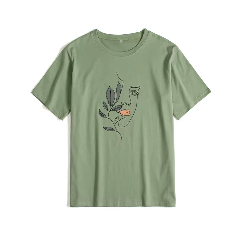 Gothic Graphic T Shirt Women 2023 Summer New Oversized Cotton Tees Casual Aesthetic Character Printed O Neck Tops